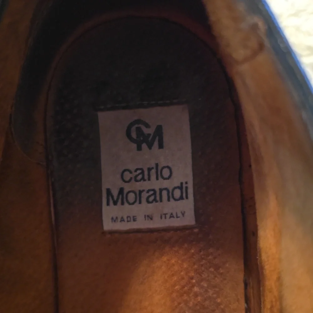 Carlo Morandi Vintage Men's Black Leather Buckle Shoes Size 9.5